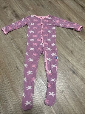 KicKee Pants Pink Unicorn Footed Pajamas